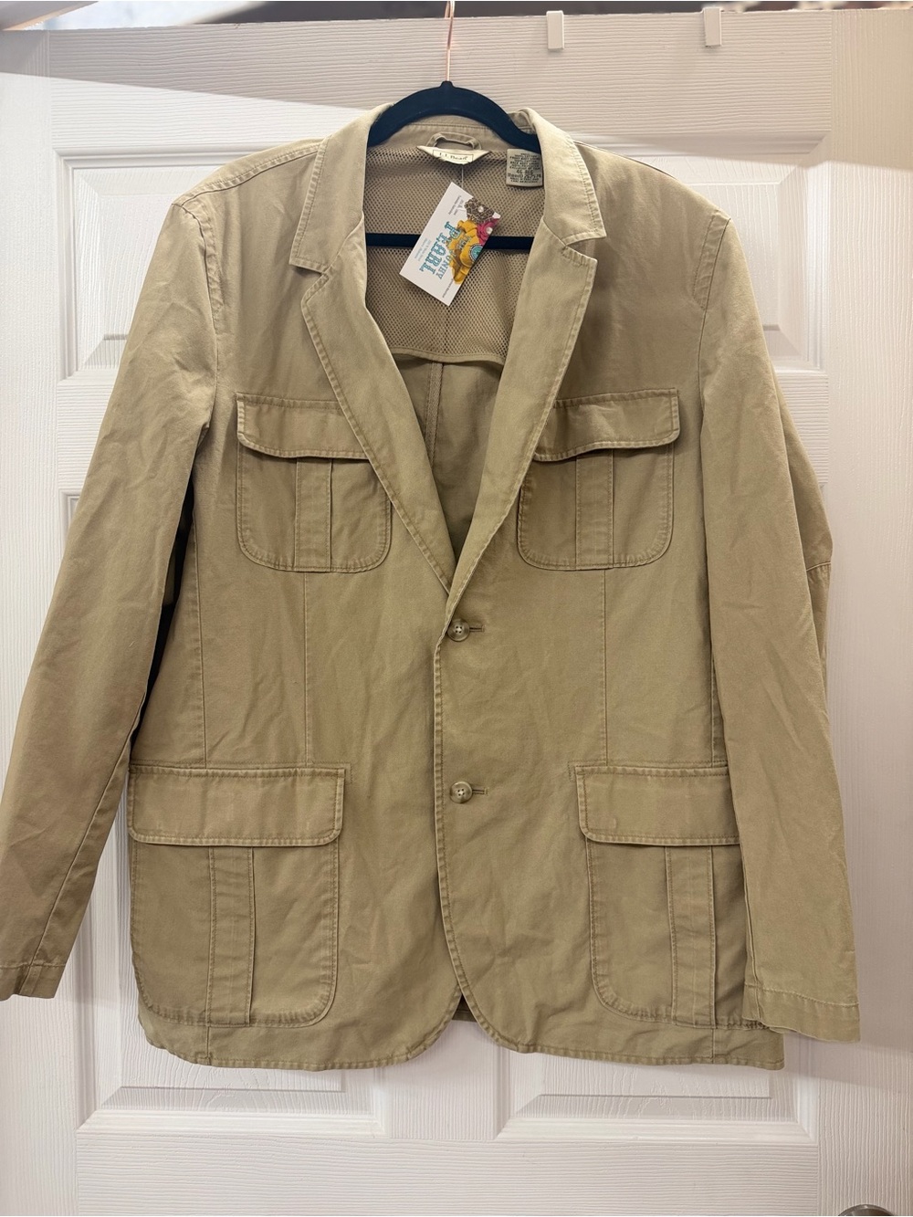 L.L. Bean Men's Tan Field Jacket with Flap Pockets